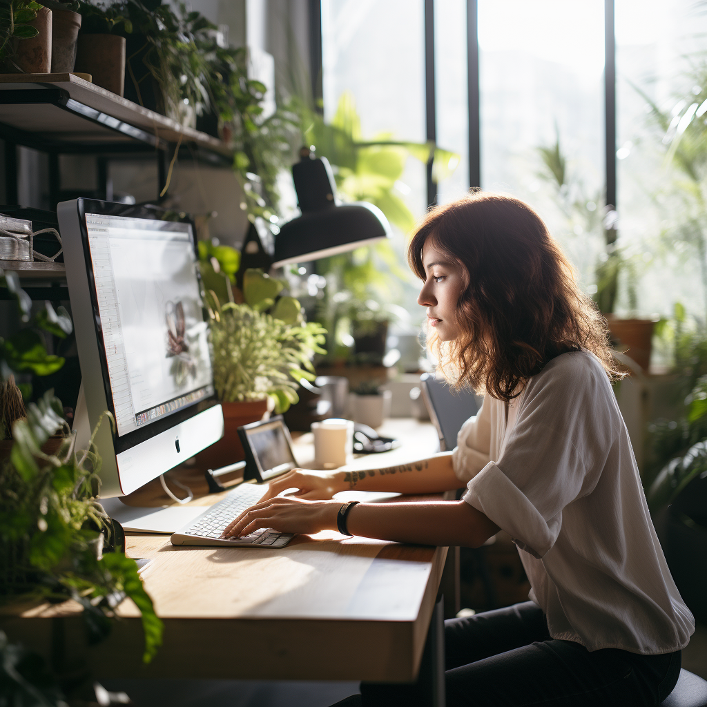 HighCaliberDMS_photograph_of_woman_developer_working_on_web_des_73c9aefd-94ef-418b-8c2b-8ed7f3d23089 Navigating the Rise of Remote Work: Strategies and Tools for Productivity