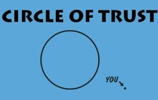 empty circle below headline that reads "circle of trust"