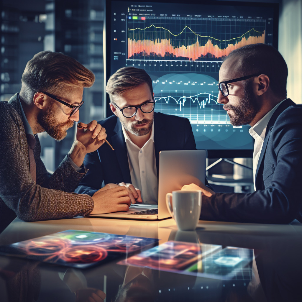 HighCaliberDMS_depiction_of_business_men_in_meeting_looking_ove_76b9d592-cafe-4b9c-bf4d-99cc754629f5 The Transformative Power of ERP Systems for Manufacturers and Engineers